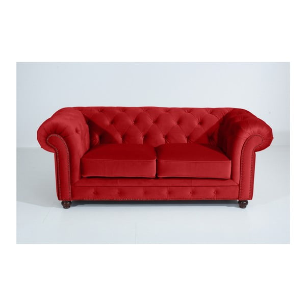 Czerwona sofa Max Winzer Orleans Velvet, 196 cm