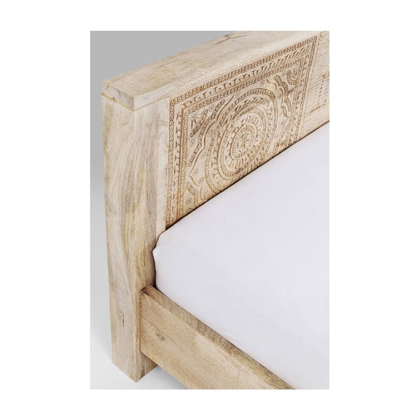 Ręcznie rzeźbione łóżko z drewna mangowego Kare Design Bett Puro, 180x200 cm-image-4