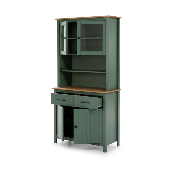 Zielona witryna z litego drewna sosnowego 90x180 cm Miranda – Marckeric-image-3