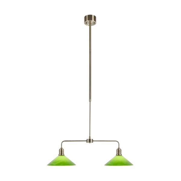 Zielono-mosiężna metalowa lampa wisząca ze szklanym kloszem Vela – Markslöjd