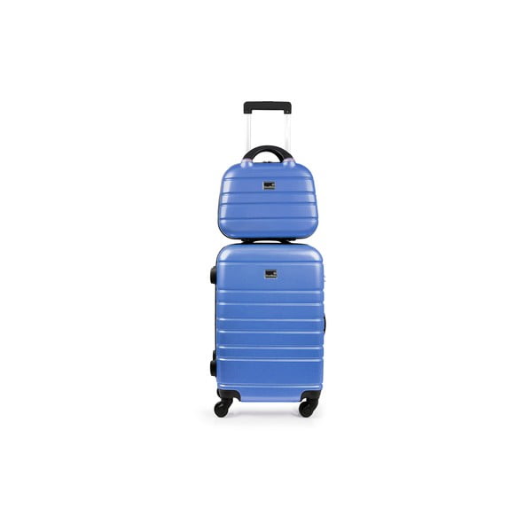 Zestaw walizki i tobry podręcznej Vanity Case, niebieskie