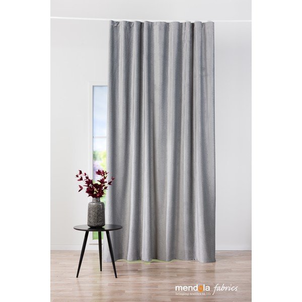 Szara zasłona z aksamitu 140x260 cm Roma – Mendola Fabrics-image-2