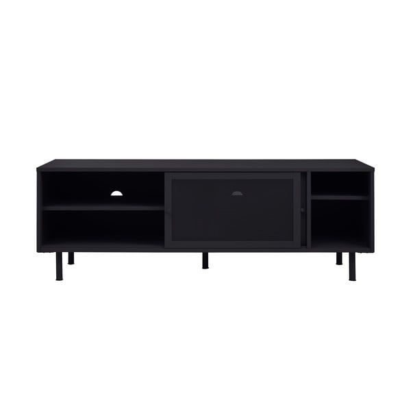 Czarna metalowa szafka pod TV 160x55x45 cm Veep – Unique Furniture-image-3