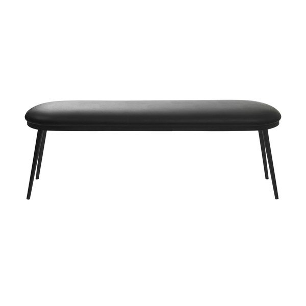 Czarna  ławka z imitacji skóry Gain – Unique Furniture