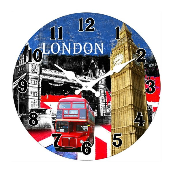 Szklany zegar W Londynie, 34 cm