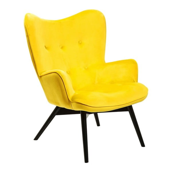 Żółty fotel Kare Design Vicky Velvet