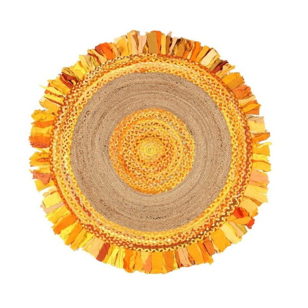 Okrągły dywan z juty i bawełny Eco Rugs Gold, Ø 120 cm