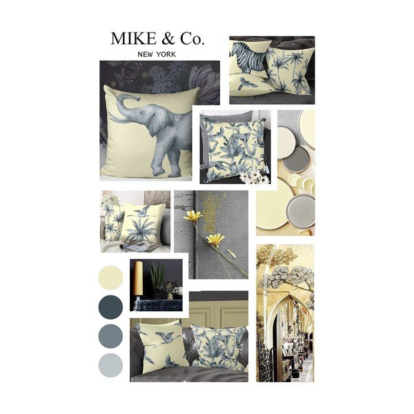 Żółto-szara poszewka na poduszkę Mike & Co. NEW YORK Honey, 30x51 cm-image-1
