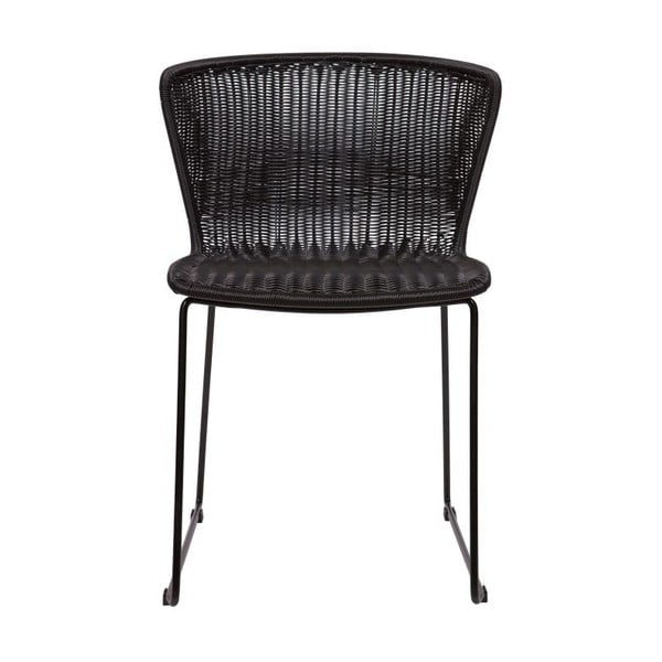 Czarne krzesła ogrodowe zestaw 2 szt. ze sztucznego rattanu Wings – WOOOD-image-3