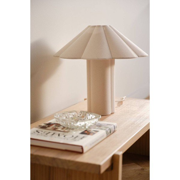 Kremowa lniana lampa stołowa (wysokość 38 cm) Gerd – Jotex-image-2