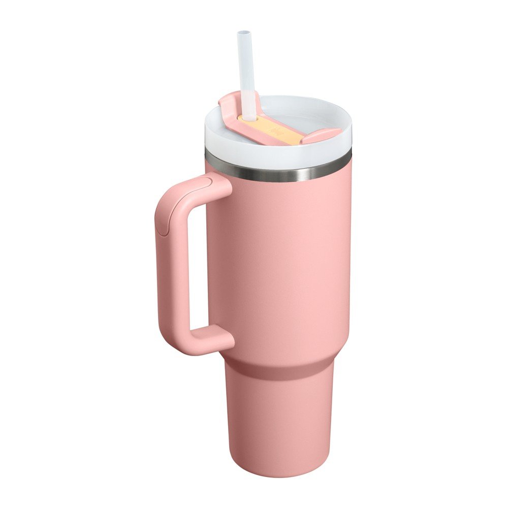 Brzoskwiniowy termos ze stali nierdzewnej ze słomką 1,18 l Quencher H2.O FlowState™ Tumbler Peach Rose – Stanley (zdjęcie 3)