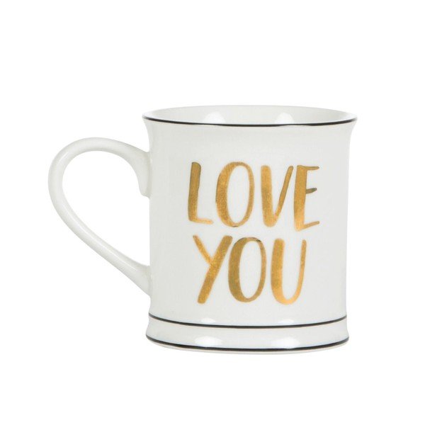 Biały porcelanowy kubek Sass & Belle Love You, 400 ml