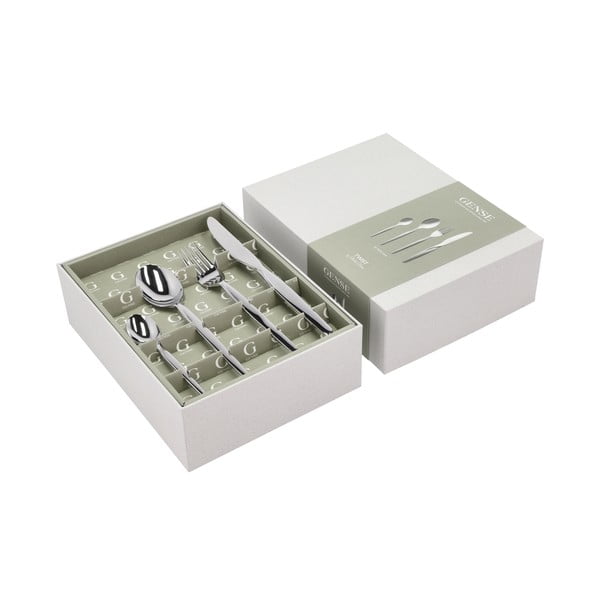 Sztućce ze stali nierdzewnej w kolorze srebra 16 szt. Twist – Gense-image-1