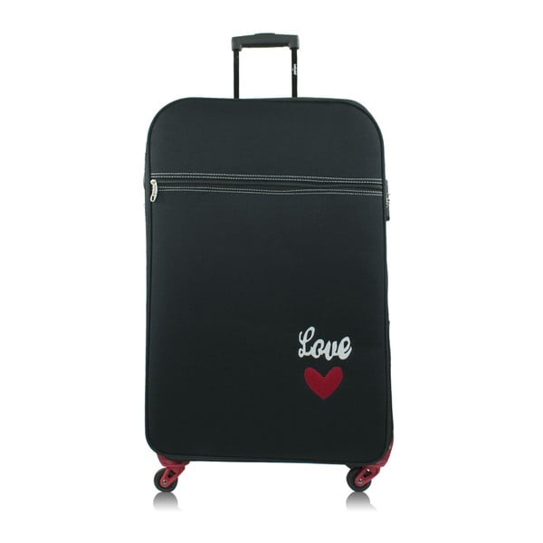 Czarna walizka na kółkach INFINITIF Love, 30 l