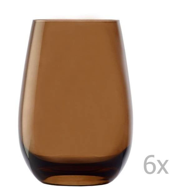 Zestaw 6 brązowych szklanek Stölzle Lausitz Elements, 465 ml
