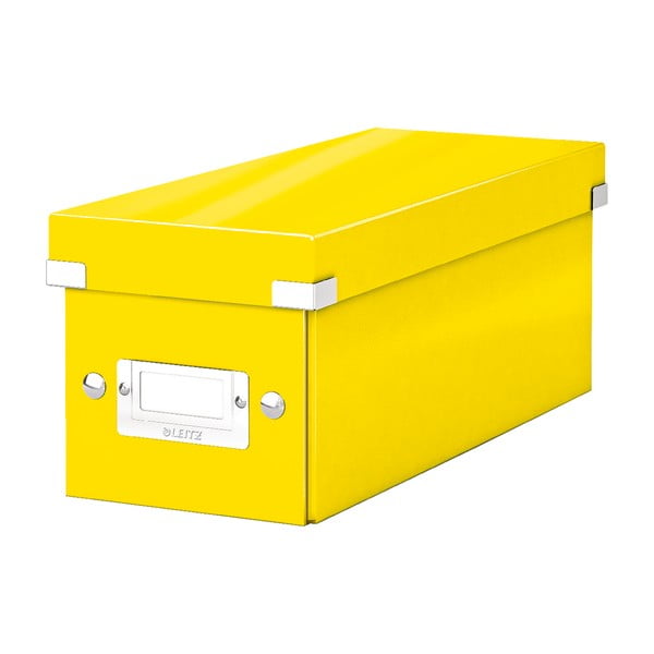Żółty kartonowy pojemnik z pokrywką 14x35x14 cm Click&Store – Leitz