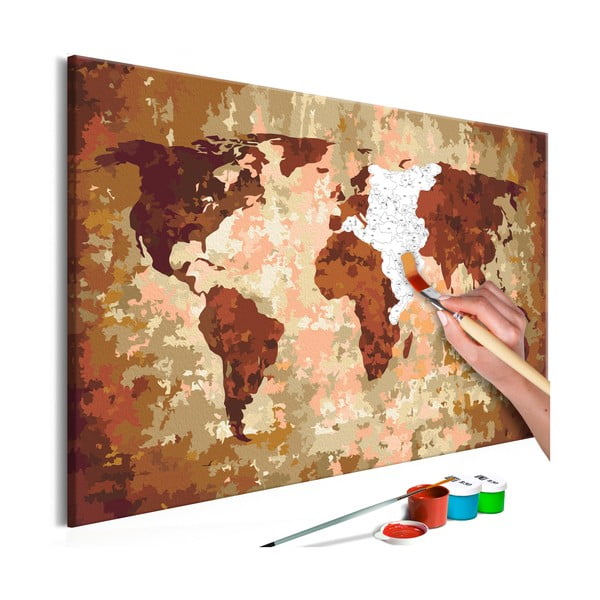 Zestaw płótna, farb i pędzli DIY Artgeist Earth Map, 60x40 cm