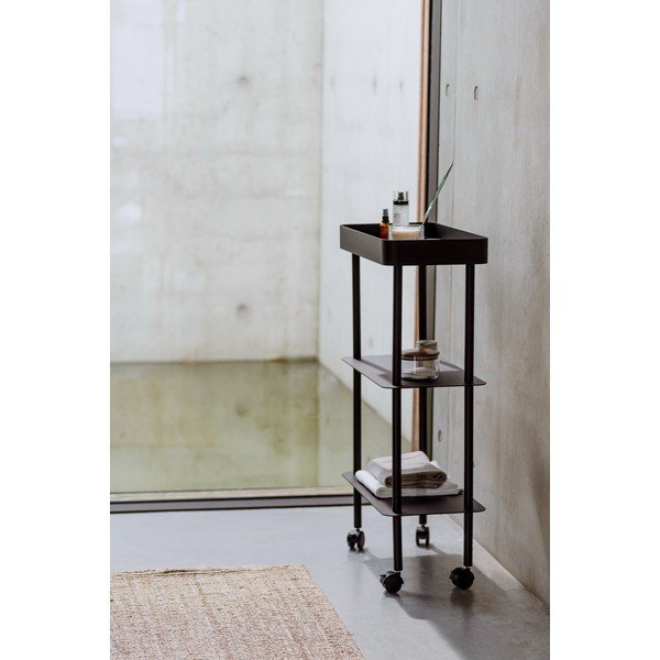 Beżowy metalowy regał na kółkach 60x97x30 cm Nolle – noo.ma-image-4