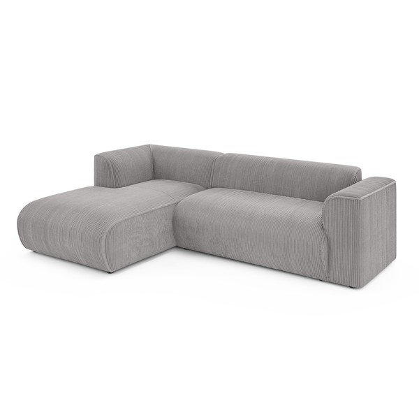 Jasnoszary sztruksowy narożnik (lewostronny/z szezlongiem) Merid  – Ropez-image-2