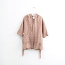 Dziecięcy pomarańczowy lniany szlafrok Linen Tales Nature, vel. 122-128