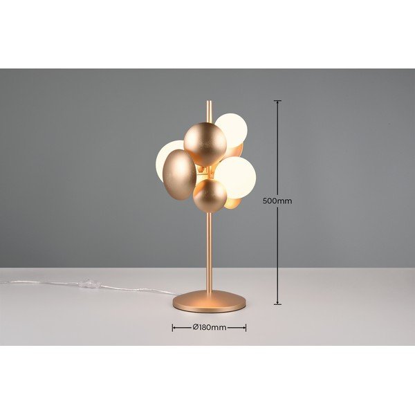 Lampa stołowa w biało-złotym kolorze ze szklanym kloszem (wys. 50 cm) Bubble – Trio Select-image-4