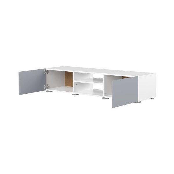 Biało-szara szafka pod TV 140x31 cm Podium – TemaHome-image-3