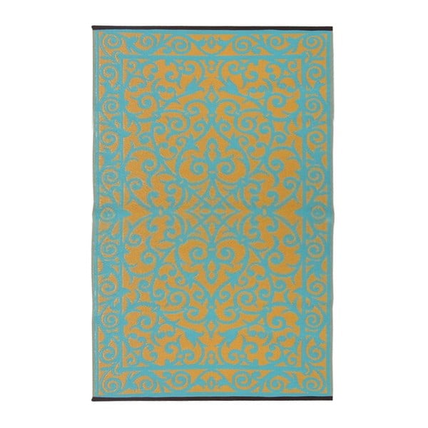 Niebiesko-zielony dwustronny dywan zewnętrzny Green Decore Gala, 90x150 cm