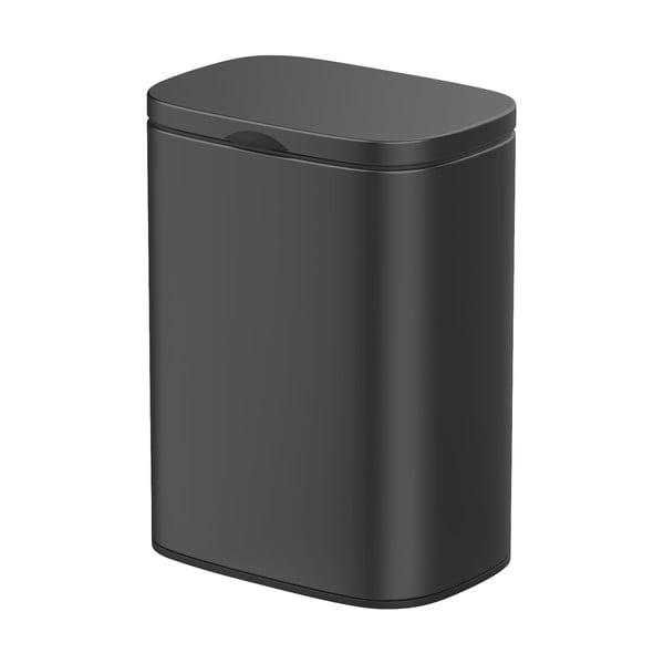 Czarny kosz na śmieci z nerezové oceli Wenko Sare