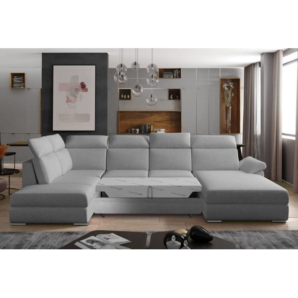 Jasnoszary rozkładany narożnik (lewostronny/w kształcie litery U) Evanell – ELTAP-image-2