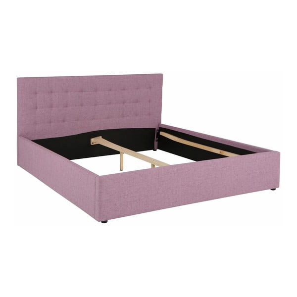 Fioletowe łóżko 2-osobowe Støraa Ajay, 180x200 cm