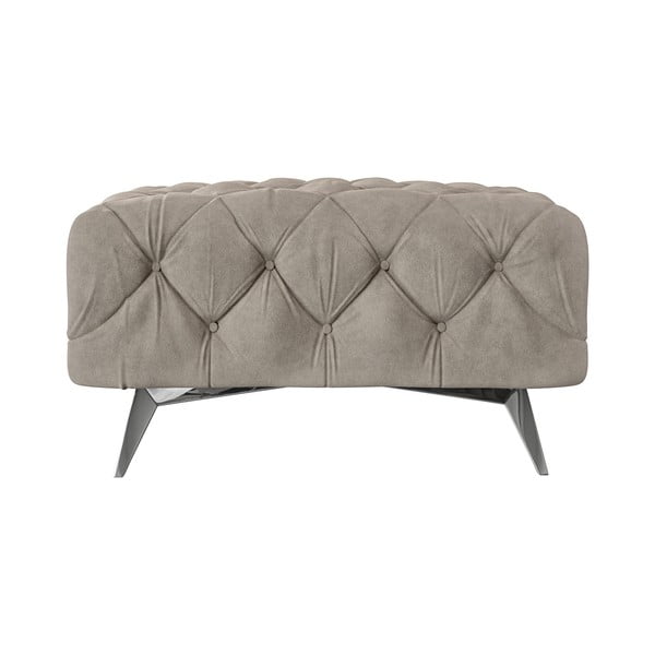 Szarobeżowy aksamitny podnóżek Chelsea – Ropez-image-3