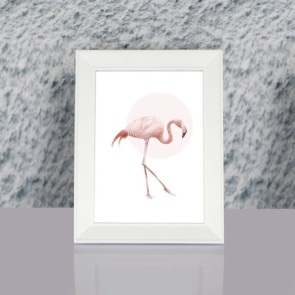 Obraz w ramie Dekorjinal Pouff Focused to Flamingo, 23x17 cm
