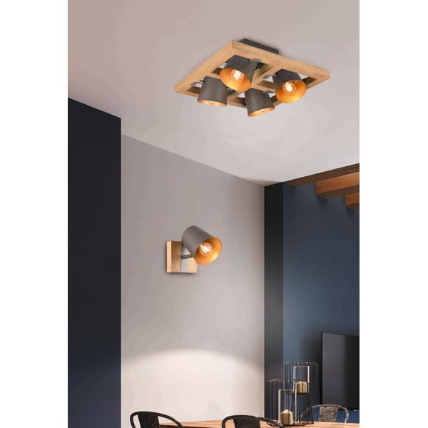 Ciemnoszaro-naturalna lampa punktowa Bell – Trio-image-1