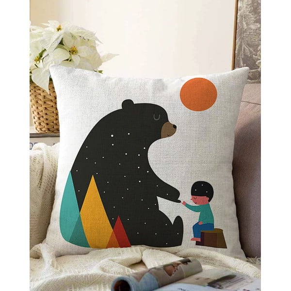Poszewka na poduszkę z domieszką bawełny Minimalist Cushion Covers Bear, 55x55 cm