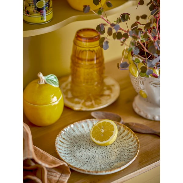 Niebiesko-beżowy kamionkowy talerz do serwowania ø 17 cm Fleur – Bloomingville-image-1