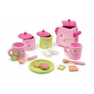 Drewniany zestaw do herbaty dla dzieci Legler Pink