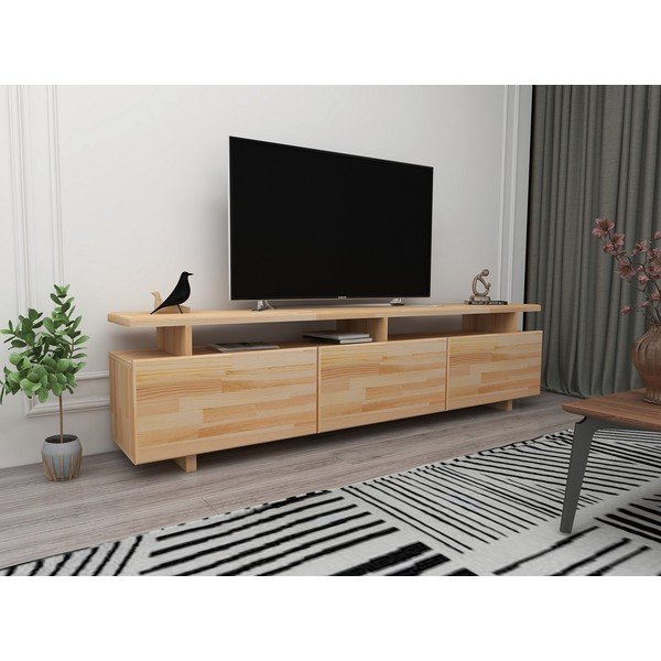 Naturalna szafka pod TV z drewna sosnowego 174x52 cm Natural – Kalune Design-image-1
