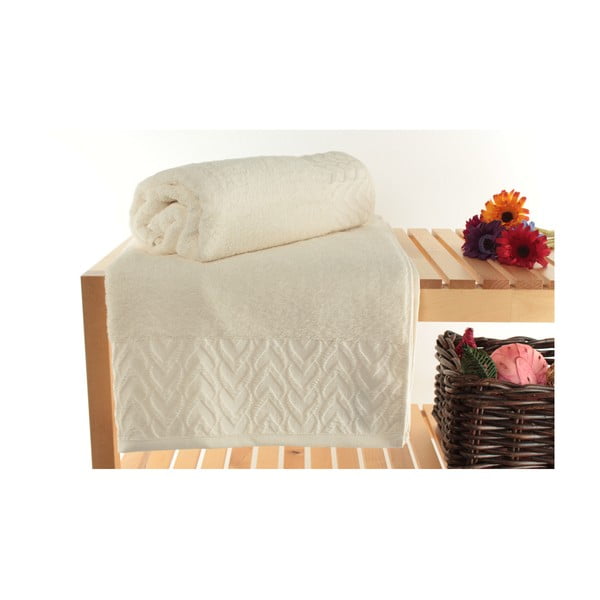 Zestaw 2 kremowych ręczników Kepl