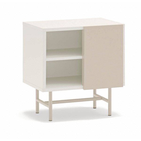 Beżowo-kremowa szafka nocna z matowym wykończeniem z półką Nube – Teulat-image-3