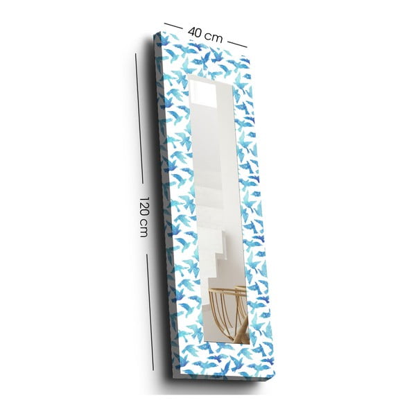 Lustro ścienne z drewnianą ramą 40x120 cm – Wallity-image-4