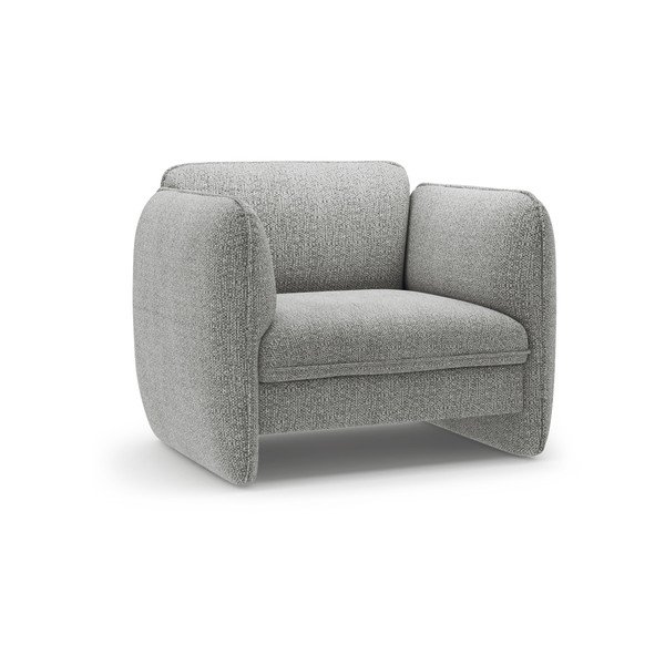 Jasnoszary fotel z tkaniny szenilowej Georgia – Micadoni 