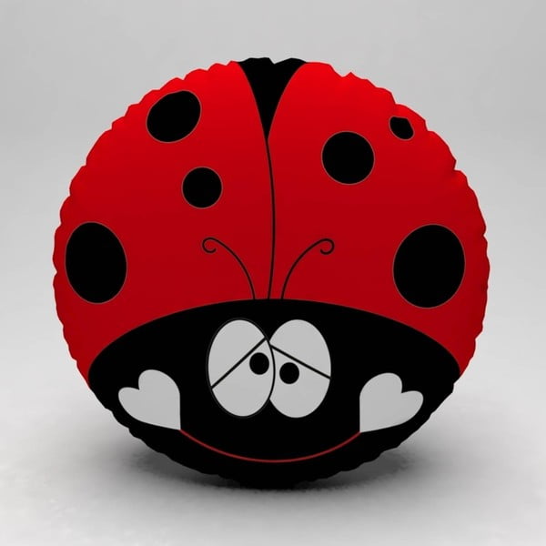 Czerwona poduszka Anim Ladybug, ⌀ 32 cm