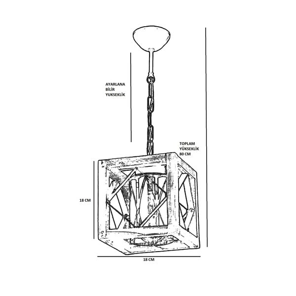 Brązowa lampa wisząca z drewnianym kloszem/z metalowym kloszem Zikzak Cam – Opviq lights-image-2