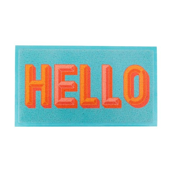 Wycieraczka z plastiku z recyklingu 40x70 cm Blue Hello – Artsy Doormats