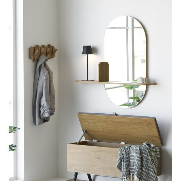 Lustro z półką ścienne 92x94,5 cm Barco – House Nordic-image-1