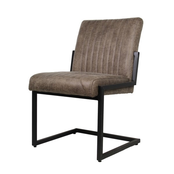 Szarobrązowe krzesło ze skórzanym obiciem HSM Collection Texas