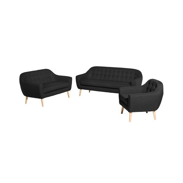 Czarna sofa 3-osobowa Max Winzer Kelly-image-1