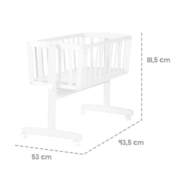 Biała kołyska na kółkach 40x90 cm – Roba-image-2