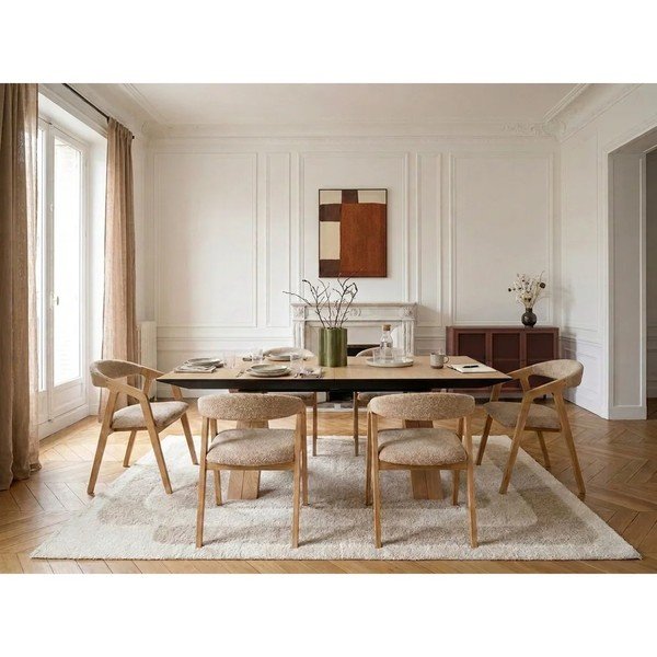 Rozkładany stół z dodatkowym blatem z blatem w dekorze dębu 100x160 cm Martha – Bobochic Paris-image-1
