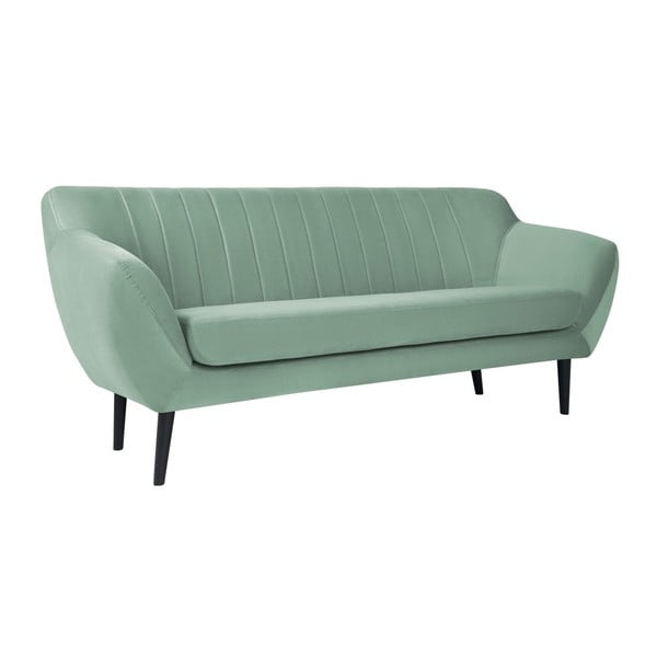 Miętowa sofa 2-osobowa z czarnymi nogami Mazzini Sofas Toscane-image-1
